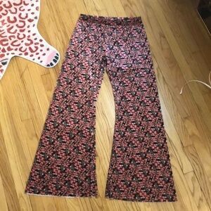 NATURAL LIFE Pink and Black Floral Pants XL new
